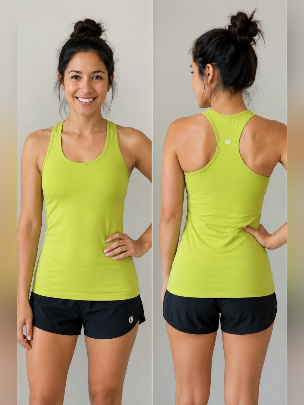 Lululemon Lime Green Racerback Tank Top 4 Yoga Athletic